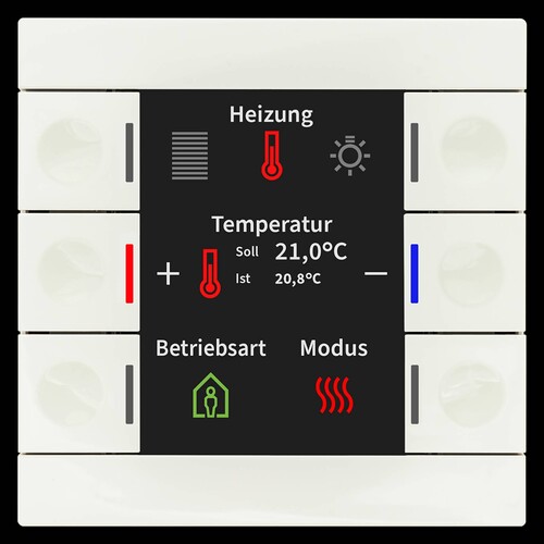 BE-TAS86T.02 MDT Taster Smart 86 Farbdisplay+Temperatursensor reinweiß gl Produktbild Front View L