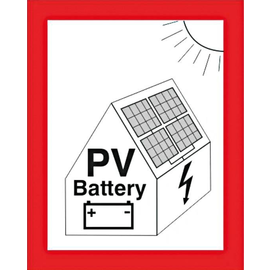 182798 Cimco Brandschutzzeichen Hinweis auf PV-Anlage + Batterie Produktbild