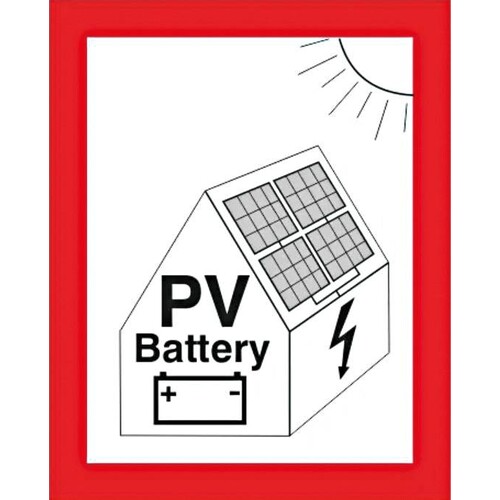 182798 Cimco Brandschutzzeichen Hinweis auf PV-Anlage + Batterie Produktbild