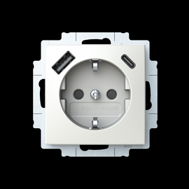 20 EUCB2USBAC-914 Busch-Jaeger USB- Steckdosen-Einsatz SCHUKO® Safety+ Produktbild front M