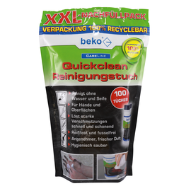 299 3 101 Beko CareLine Quickclean XXL Nachfüllpack 100 Tücher 20 x 25 cm Produktbild