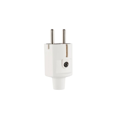 100000047 ABL Schuko-Stecker weiß PVC Produktbild Front View L