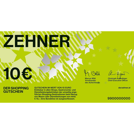Zehner Shopping Gutschein Wert 100 Euro Produktbild