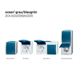 Busch-Jaeger Paket ocean grau/blaugrün Feuchtraum Set Aufputz IP44 Produktbild front S