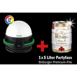 130360/Z1 Haupa LED Kuppelleuchte 50W + 5 Liter Partyfass Bitburger Produktbild