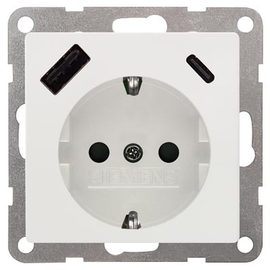 5UB1970-1TW01 Siemens Schukosteckdose 2 USB A+C titanweiß DELTA i-system Produktbild