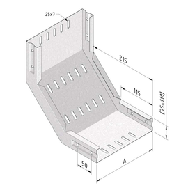 19834 Trayco CT60 RB90 100 UG Kabelrinne Steigestück B=100mm, 90° Produktbild