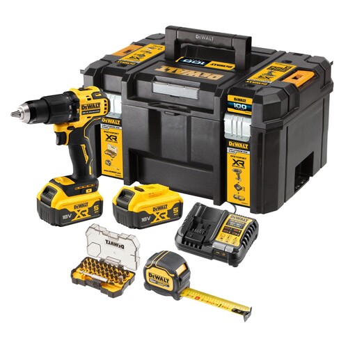 DCZ100P2KT-QW DeWalt Akkuschlagbohr- schrauber Set 18V Produktbild Front View L