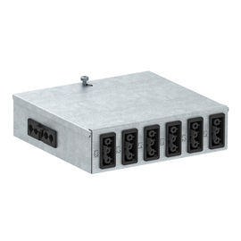 6108012 Obo UVS-6S2SA Unterflurverteiler mit Steckanschluss 160x150x48 Stahl Produktbild front M