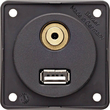 945832505 Berker INTEGRO USB/3 5 mm Audio Steckdose anthrazit matt Produktbild