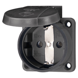 11332 Mennekes Anbaudose SCHUKO, 16A2p+E, 230V, IP54,SW Produktbild front M