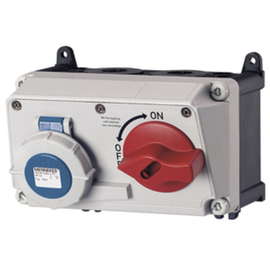 7633 Mennekes Wanddose DUO,32A4p9h230V,IP67 Produktbild front M