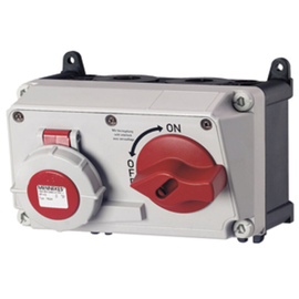 7636 Mennekes Wanddose DUO,32A5p6h400V,IP67 Produktbild front M