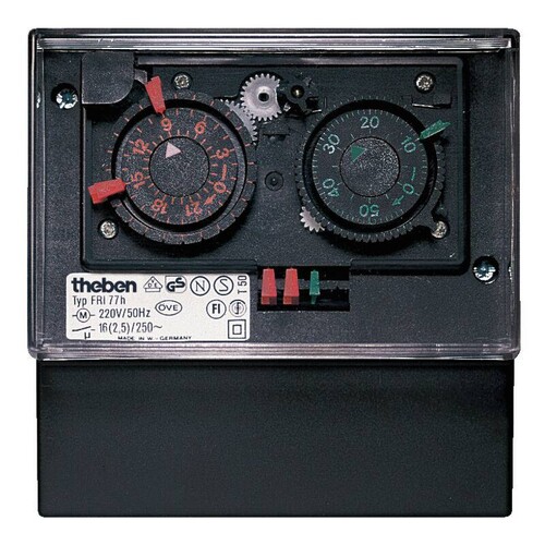 0770033 Theben Kurzzeit-und Kühlschaltuhr, Aufbaugeh., 24 Std. u. 6 Produktbild Front View L