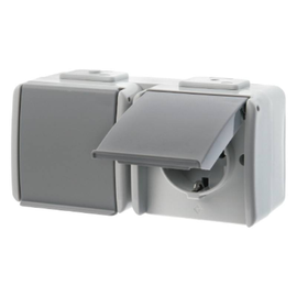 478405 Berker Steckdose 2-fach waagrecht FRAP AQUATEC IP44 Produktbild