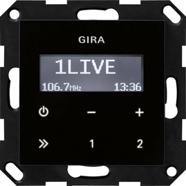 228405 GIRA UP Radio RDS ohne Lautsprecher System 55 Schwarzglasoptik Produktbild