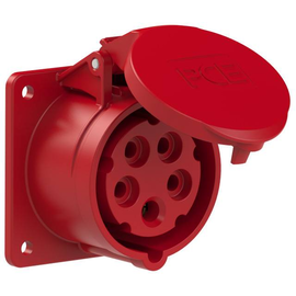 315-6F7 PC-E CEE-Anbausteckdose gerade 5x16A 6H Flansch 75x75 Produktbild