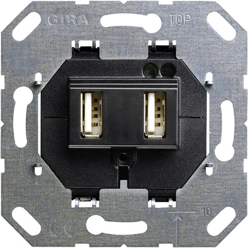 235900 Gira USB Spannungsversorgung 2fach Produktbild Front View L