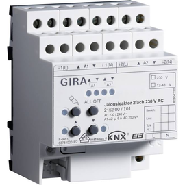 215200 GIRA KNX/EIB Jalousieaktor 2fach 230VAC m. Handbetätigung KNX/EIB REG Produktbild