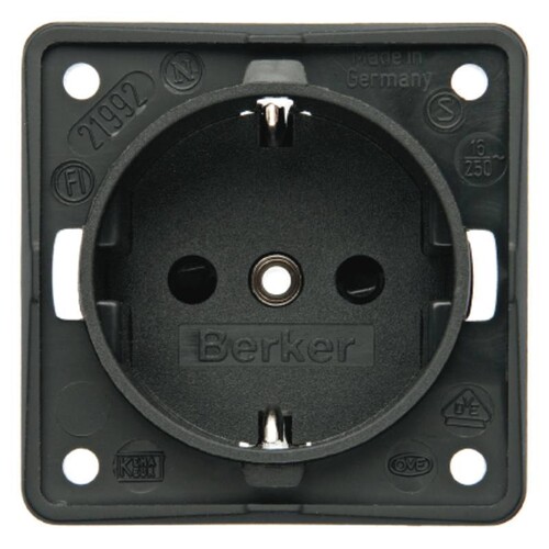 0941852505 BERKER Integro Modul Schuko- Steckdosen Einsatz anthrazit matt Produktbild