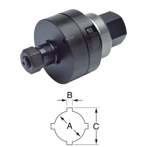 50602381 KLAUKE Rundlocher 22,5mm mit vier Nuten Produktbild Front View L