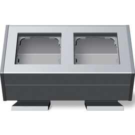 119226 GIRA Profil 55 2fach Aluminium für Tischmontage Produktbild front M