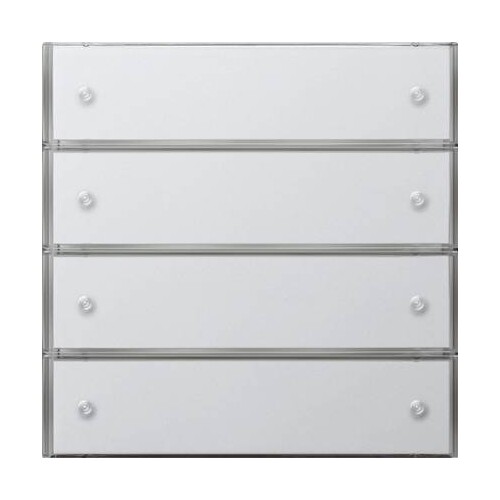 2034112 GIRA KNX Tastsensor 3 Komfort 4-Fach Flächeschalter reinweiss Produktbild Front View L