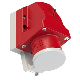 7715-6D PC-Electric Wandgerätestecker 5X16A mit Phasenwender u.Klappd. IP44 Produktbild front M