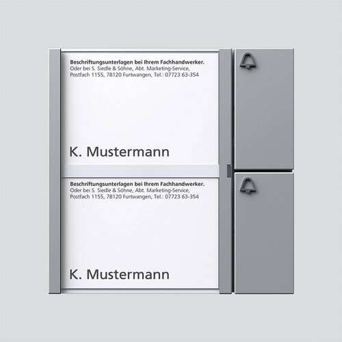 035520 Siedle TM 612-2 SM Tasten-Modul 2 Ruftasten Silber Metallic Produktbild