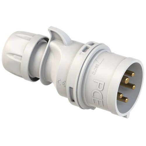 025-1 PC-E CEE Stecker Shark 32A 5p 1 Uhr 400V IP44 Produktbild Front View L