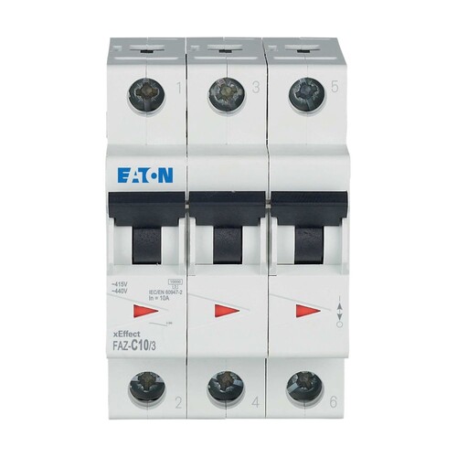 278869 EATON FAZ-C10/3 Leitungsschutz- schalter 10A 3-pol. Produktbild