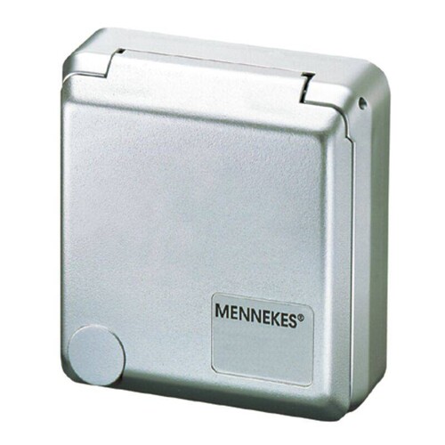 4279 Mennekes Cepex Anbausteckdose 5x16 silbermetallic ohne Unterputzdose Produktbild Front View L