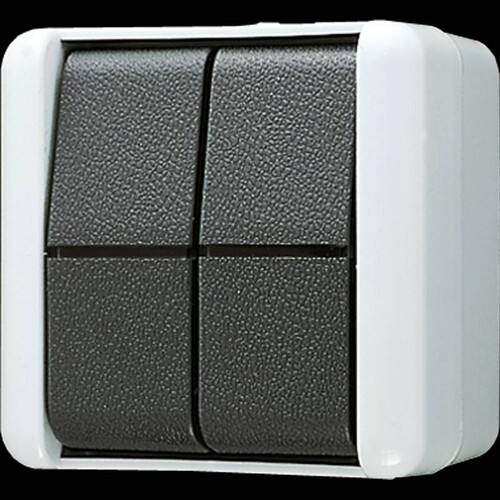 835W JUNG DOPPELTASTER 2S FR AP IP44 Produktbild Front View L
