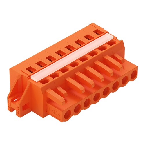 231-308/027-000 Wago Federleiste 8-pol. orange 0,08-2,5mm² mit 2 Rastnasen Produktbild