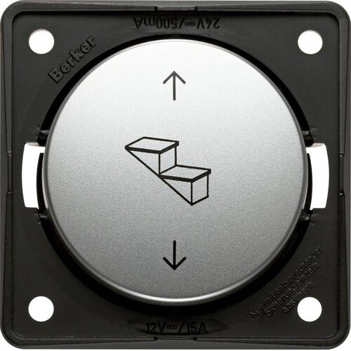 0936952568 Berker Pol-Wende Wipptaster Integro chrom matt lackiert Produktbild Front View L