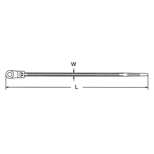 262826 HAUPA Kabelbinder 205x4,2mm mit Befestigungsöse natur Produktbild Front View L