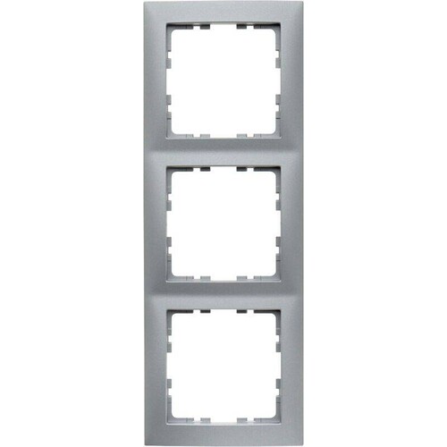 10139939 BERKER Rahmen 3-fach S.1 Alu matt Produktbild Front View L