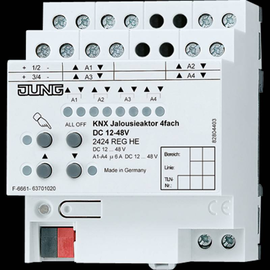 2424REGHE Jung KNX Jalousieaktor 4Fach DC 12-48V Produktbild front M