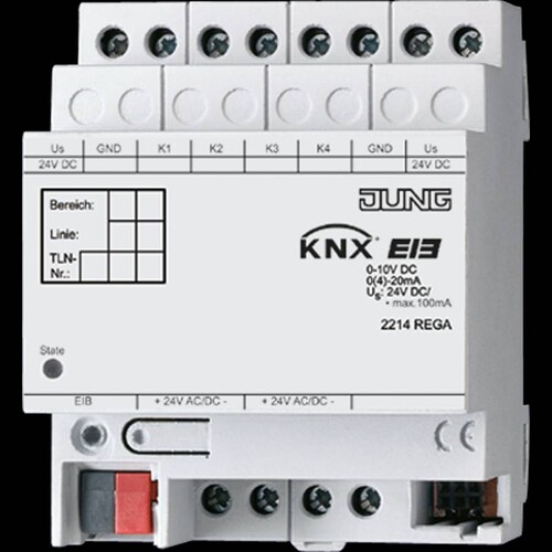 2214REGA Jung KNX Analogeingang 4Fach Produktbild Front View L