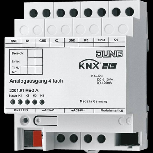 2204.01REGA Jung KNX Analogausgang 4Fach Produktbild Front View L