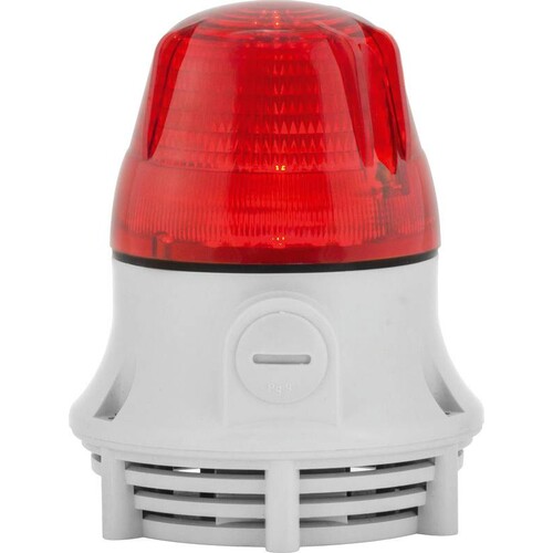 60 79 773 Sirena MICROLAMP Blink-und Dauerleuchte rot 240VAC mit akustik Produktbild Front View L
