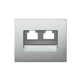 771358 Legrand Abdeckung Datendose 2XRJ45 Soft Aluminium Galea-Life Produktbild