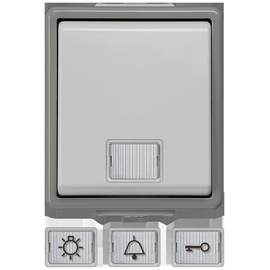 5TD4701 SIEMENS AP-FR Taster 10A 66x75mm DELTA Fläche grau m. weissem Fenster Produktbild front M