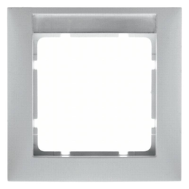 10118919 Berker S1 1-Fach Rahmen Polarweiss Glänzend mit Schriftfeld Produktbild