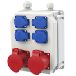 9014002 PCE Wandverteiler 2 CEE-Dosen 32A 4 Schukosteckdosen 16A Produktbild
