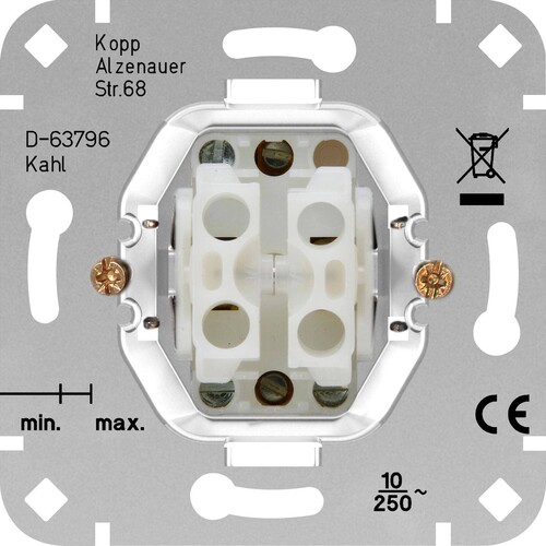 503800002 KOPP Doppeltaster-Sockel 2S. Produktbild Front View L