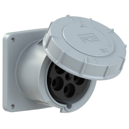 345-1 PCE Anbaudose ger.125A 5p 1h IP67 SHARK Produktbild Front View L