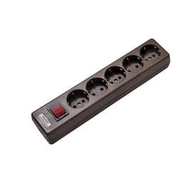 Z1050B KAISER 5-f. Tischsteckdose mit Erde und Schalter Braun Produktbild front M