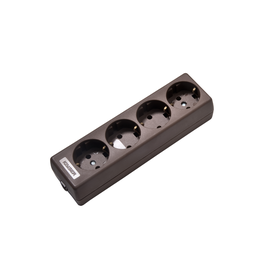 Z1040BR KAISER 4-f. Tischverteiler o. Kabel braun montierbar Produktbild front M