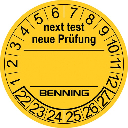 B756212 Benning PrÃŒfplaketten (Satz= 300 Stk.) Produktbild Front View L